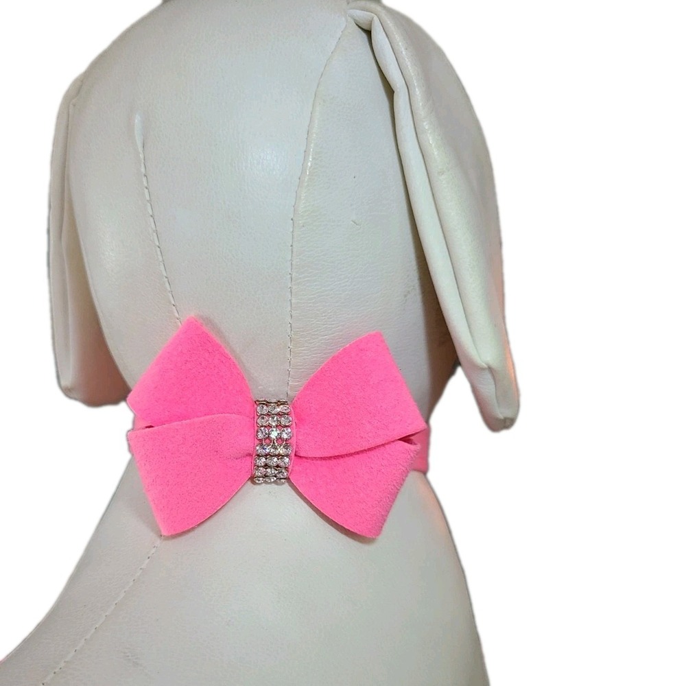 Susan Lanci Collar Nouveau Bow Perfect Pink Large